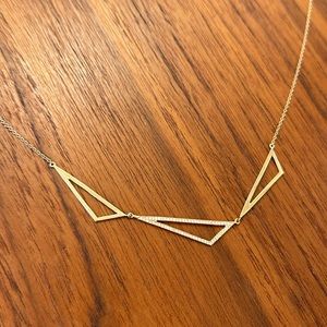 14k rose gold necklace with pave diamonds